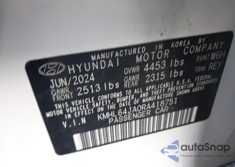 2024 Hyundai Sonata Sel z USA, uszkodzony, nr VIN KMHL64JA0RA418751